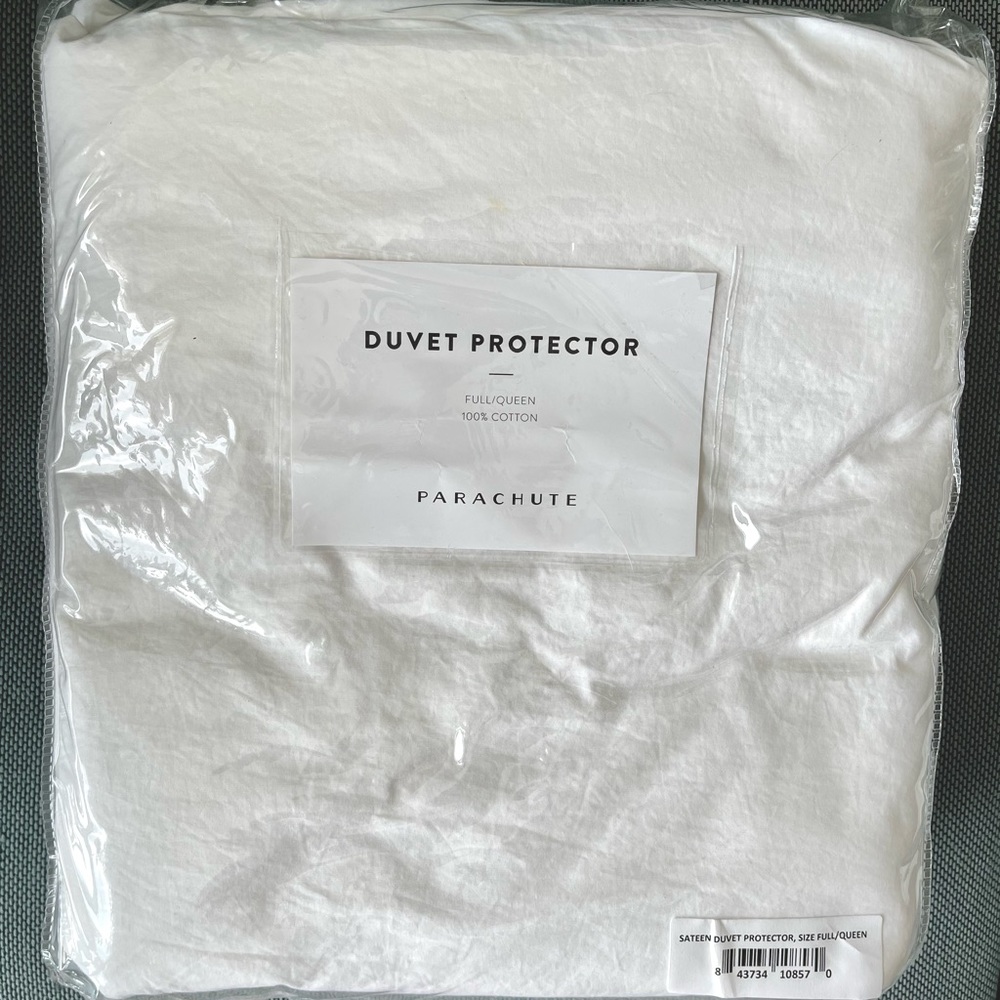 Parachute Home Full/Queen Cotton Duvet Protector in White (EUC with tags)